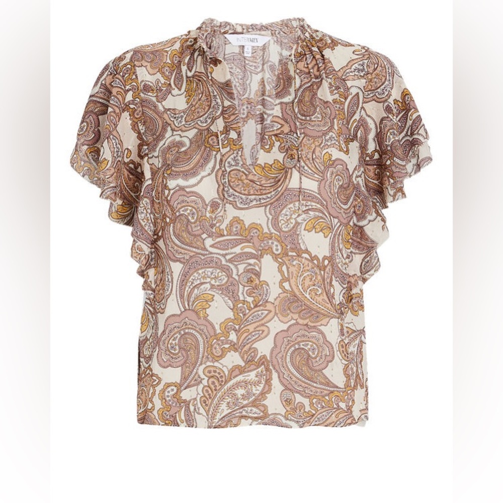 Intermix Carolina Paisley Silk Chiffon Top size S - Picture 1 of 16